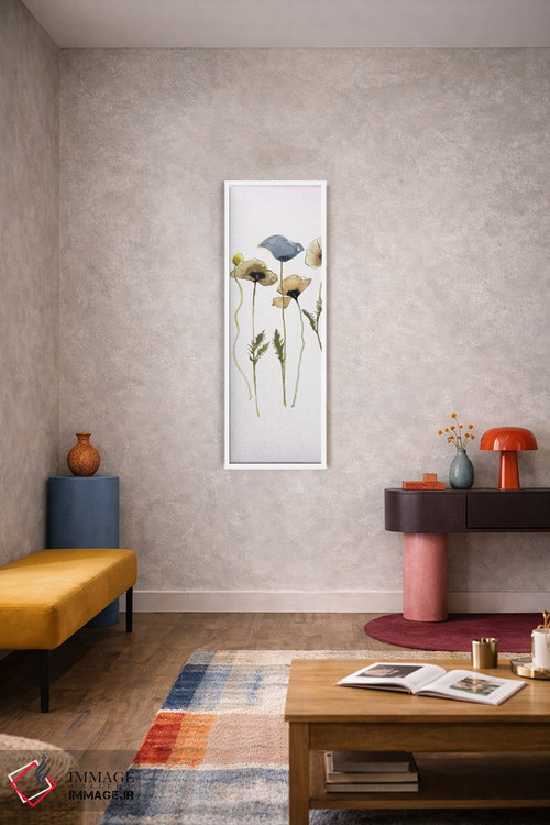 تابلو مینیمال پنل شرق شرقی پاییزی ۱ آبی اثر شرلی نواک - D5W