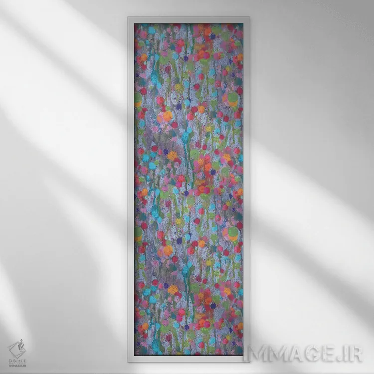 تابلو دکوراتیو سبز پوم پومی اثر نل واتمور - نمای قابدار سفید