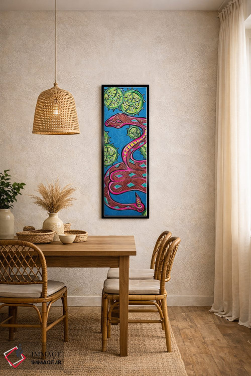 تابلو دکوراتیو آبی مار زنگی اثر نیکولتا پینتس - D4B