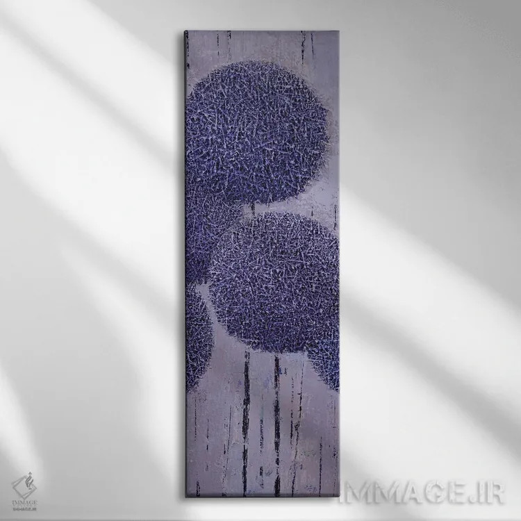 تابلو انتزاعی هندسه باغ ۲۰۲۱ شماره III اثر اولنا بوگاتسکا - نمای روبهرو روی دیوار