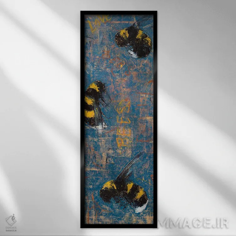 تابلو دکوراتیو زنبوران کارآزموده اثر اولنا بوگاتسکا - نمای قابدار مشکی