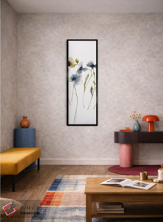 تابلو مینیمال پنل شرق شرقی پاییزی ۲ آبی اثر شرلی نواک - D4B