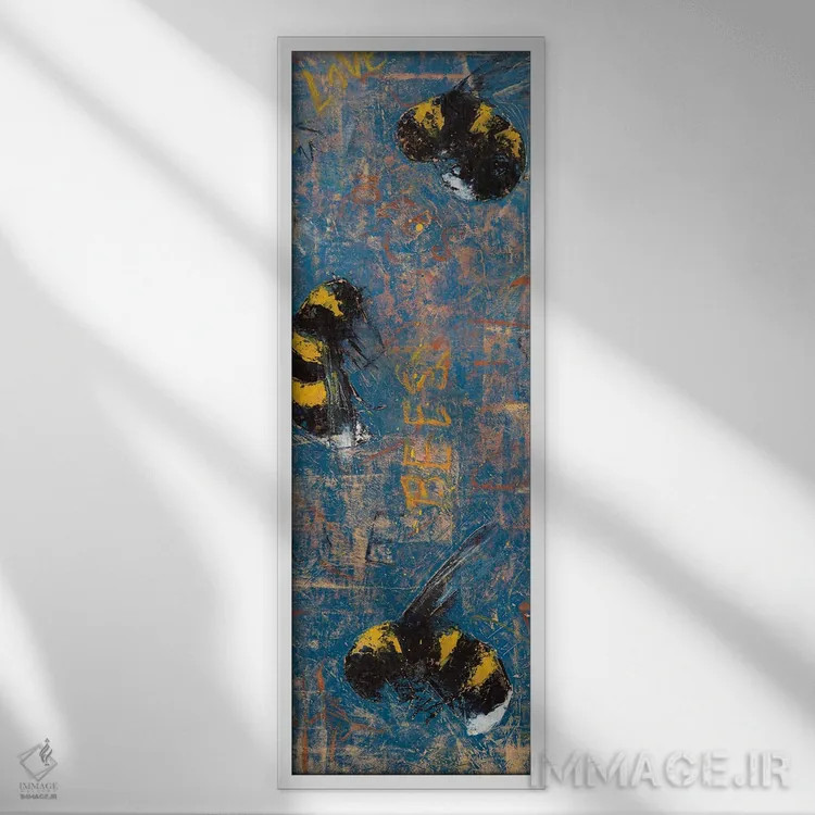 تابلو دکوراتیو زنبوران کارآزموده اثر اولنا بوگاتسکا - نمای قابدار سفید