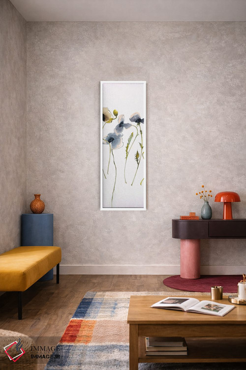 تابلو مینیمال پنل شرق شرقی پاییزی ۲ آبی اثر شرلی نواک - D5W