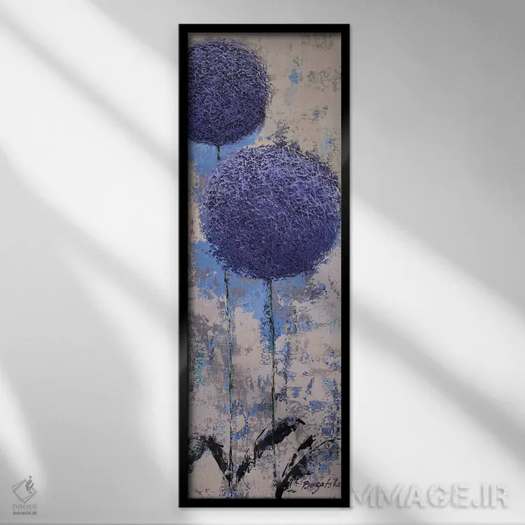 تابلو انتزاعی هندسه باغ III اثر اولنا بوگاتسکا - نمای قابدار مشکی
