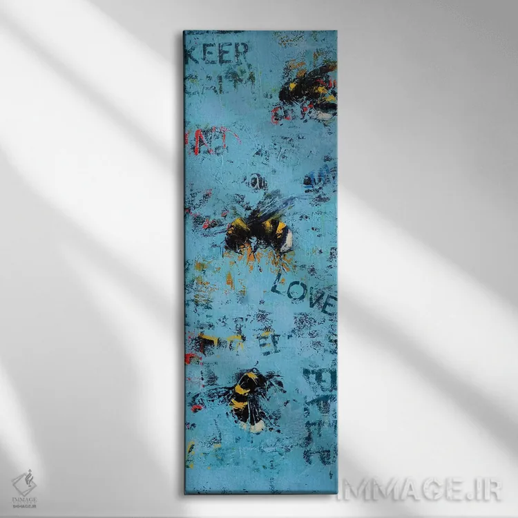 تابلو دکوراتیو زنبورهای عاشق اثر اولنا بوگاتسکا - نمای روبهرو روی دیوار