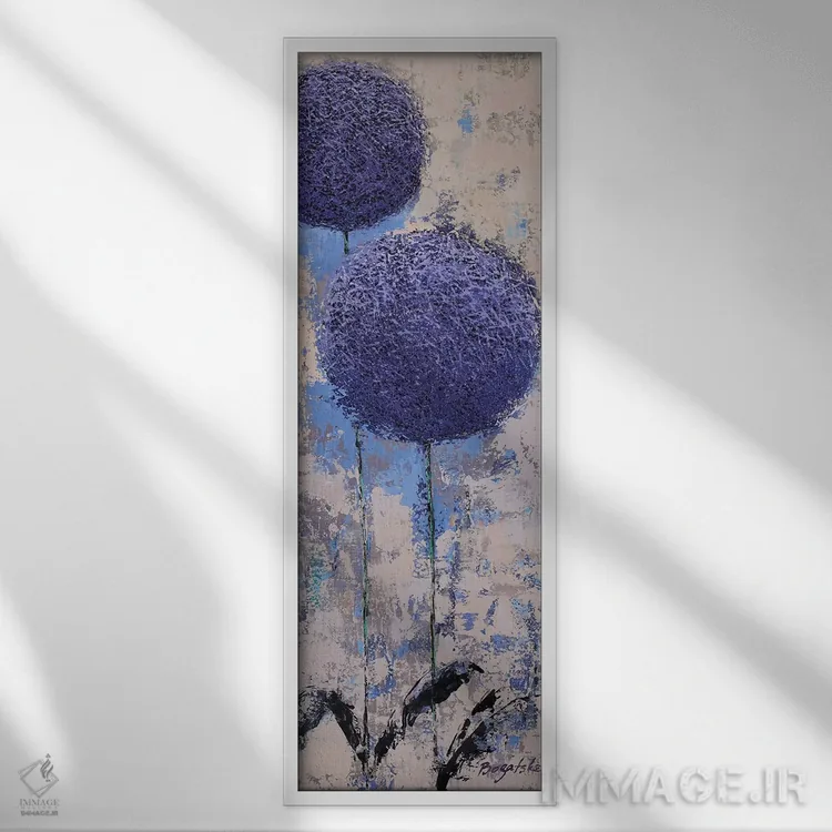 تابلو انتزاعی هندسه باغ III اثر اولنا بوگاتسکا - نمای قابدار سفید