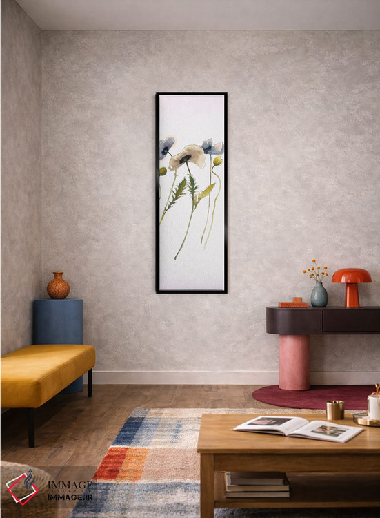 تابلو مینیمال پنل شرق شرقی پاییزی ۳ آبی اثر شرلی نواک - D4B