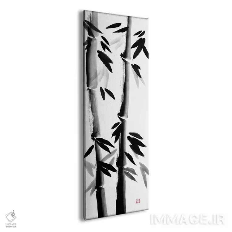 تابلو دکوراتیو بامبوها روی بوم نقاشی اثر پشان - نمای پرسپکتیو محصول