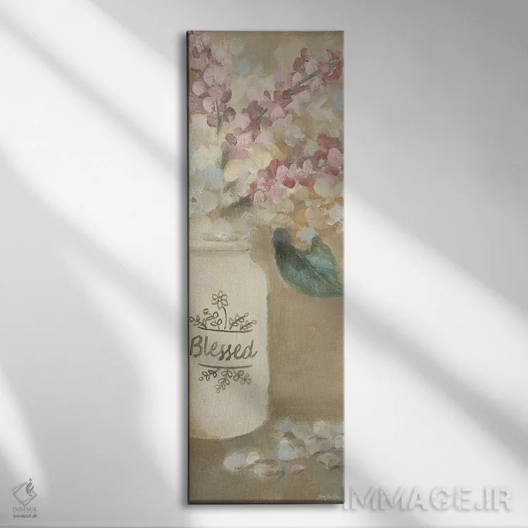 تابلو مدرن گل های مبارک اثر پم بریتون - نمای روبهرو روی دیوار