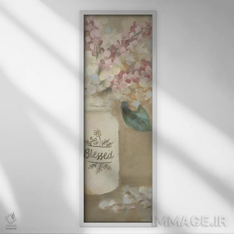 تابلو مدرن گل های مبارک اثر پم بریتون - نمای قابدار سفید