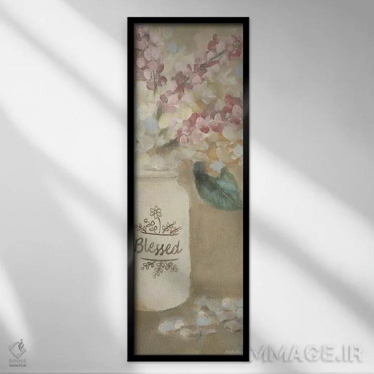 تابلو مدرن گل های مبارک اثر پم بریتون - نمای قابدار مشکی