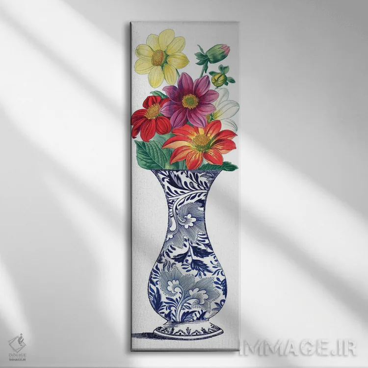 تابلو دکوراتیو گلدان گل 1 اثر پیدیکس - نمای روبهرو روی دیوار
