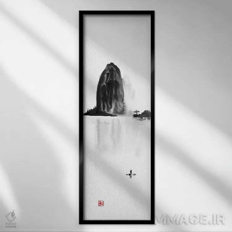 تابلو دکوراتیو جزیره اثر پشان - نمای قابدار مشکی