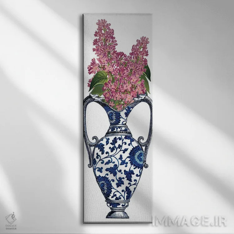 تابلو دکوراتیو گلدان گل 2 اثر پیدیکس - نمای روبهرو روی دیوار