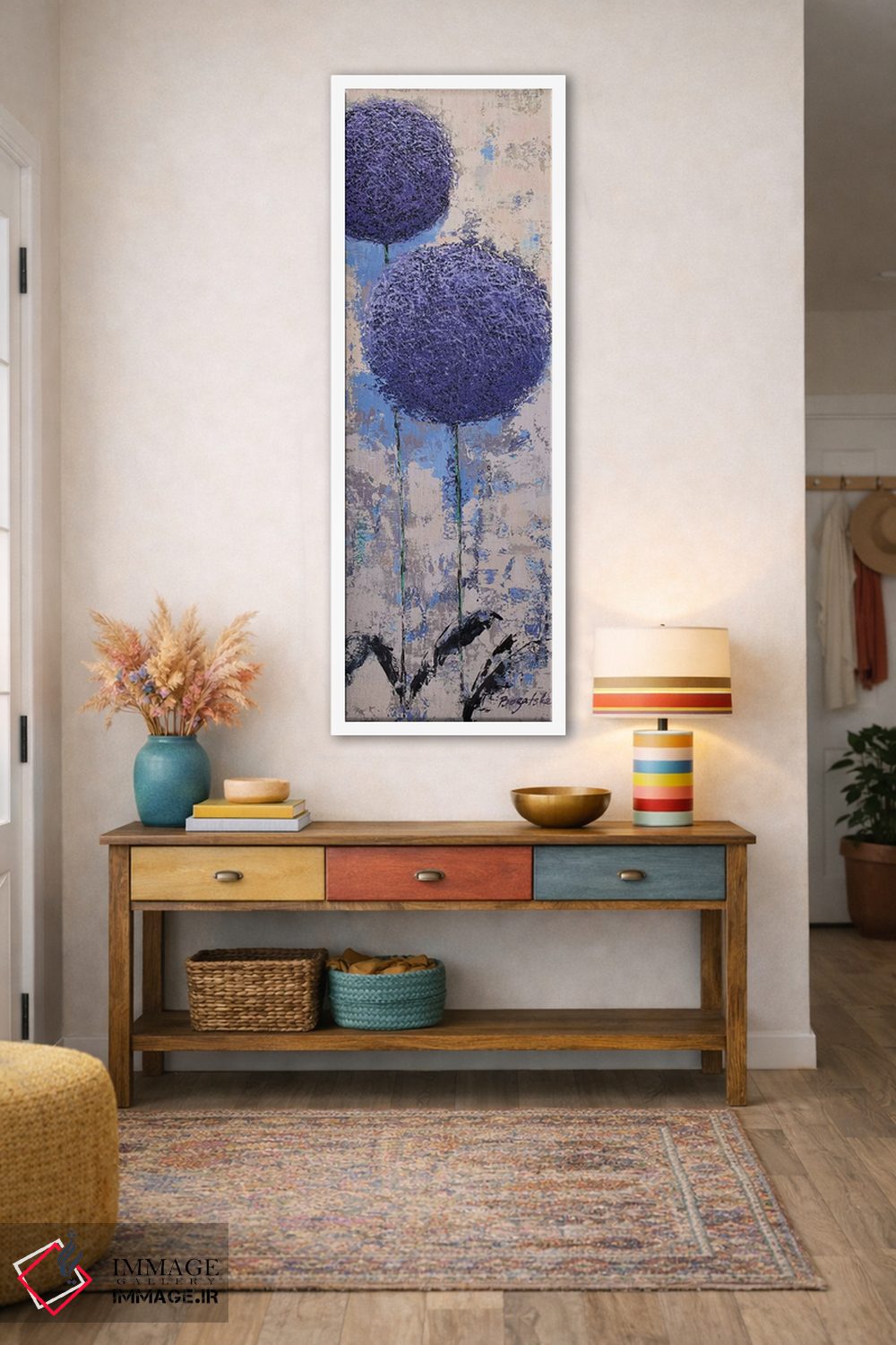 تابلو انتزاعی هندسه باغ III اثر اولنا بوگاتسکا - D1W