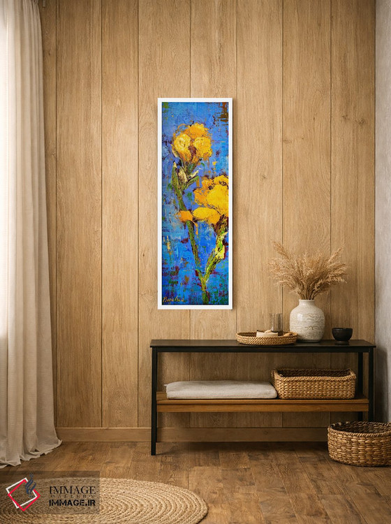 تابلو انتزاعی زنبق طلایی اثر اولنا بوگاتسکا - D1W