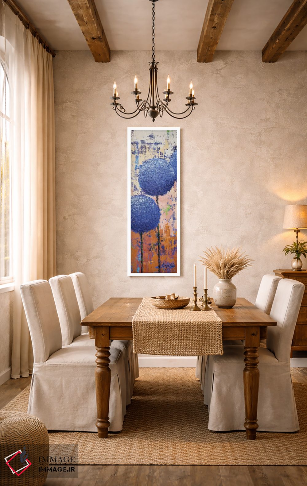 تابلو انتزاعی سیرپیاز نیلی اثر اولنا بوگاتسکا - D4W