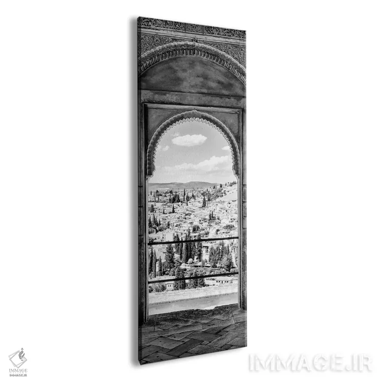 تابلو دکوراتیو "نمای شهر گرانادا به صورت سیاه و سفید" اثر فیلیپ هوگونار - نمای پرسپکتیو محصول