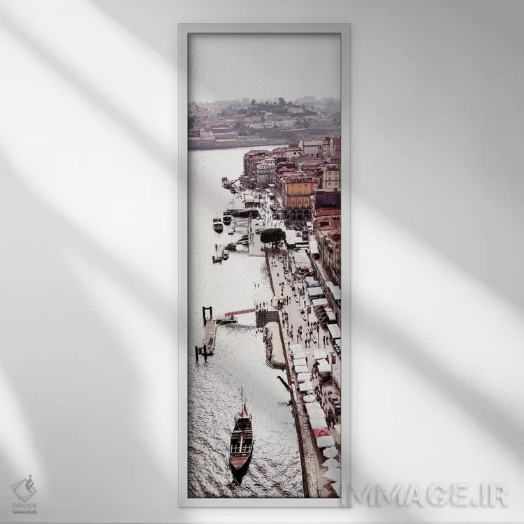 تابلو دکوراتیو "نمایی از پورتو" اثر فیلیپ هوگونار - نمای قابدار سفید