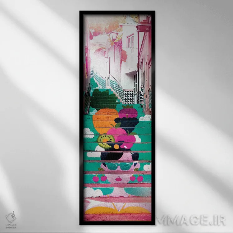 تابلو دکوراتیو "پله های استوایی II" اثر فیلیپ هوگونار - نمای قابدار مشکی