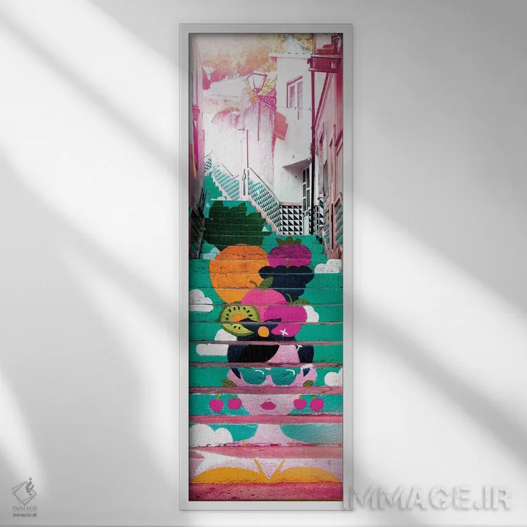 تابلو دکوراتیو "پله های استوایی II" اثر فیلیپ هوگونار - نمای قابدار سفید