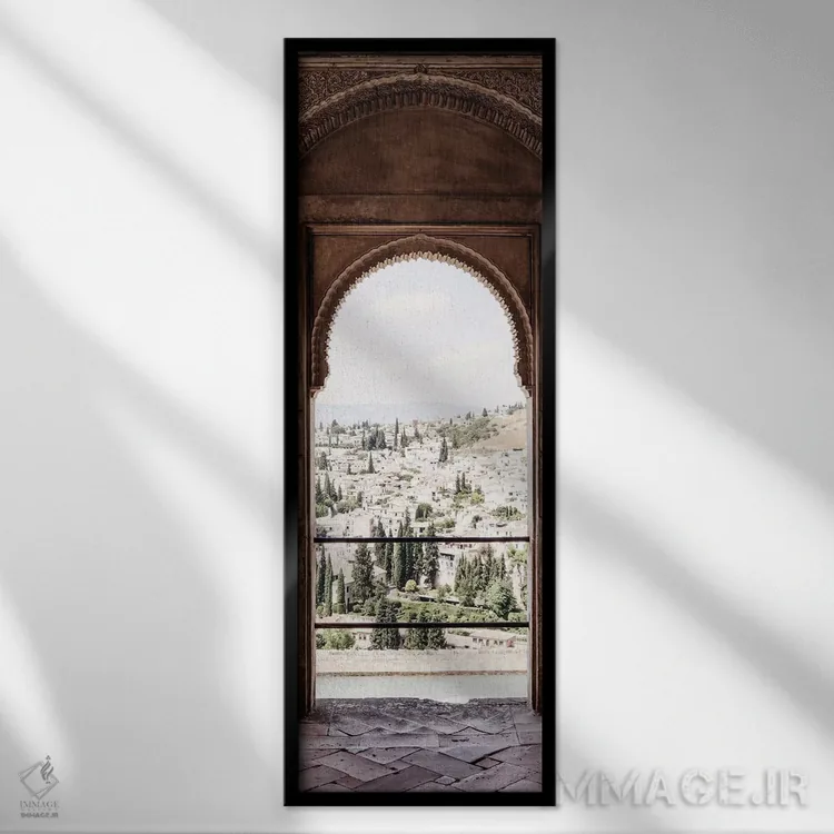 تابلو دکوراتیو "نمای شهر گرانادا" اثر فیلیپ هوگونار - نمای قابدار مشکی