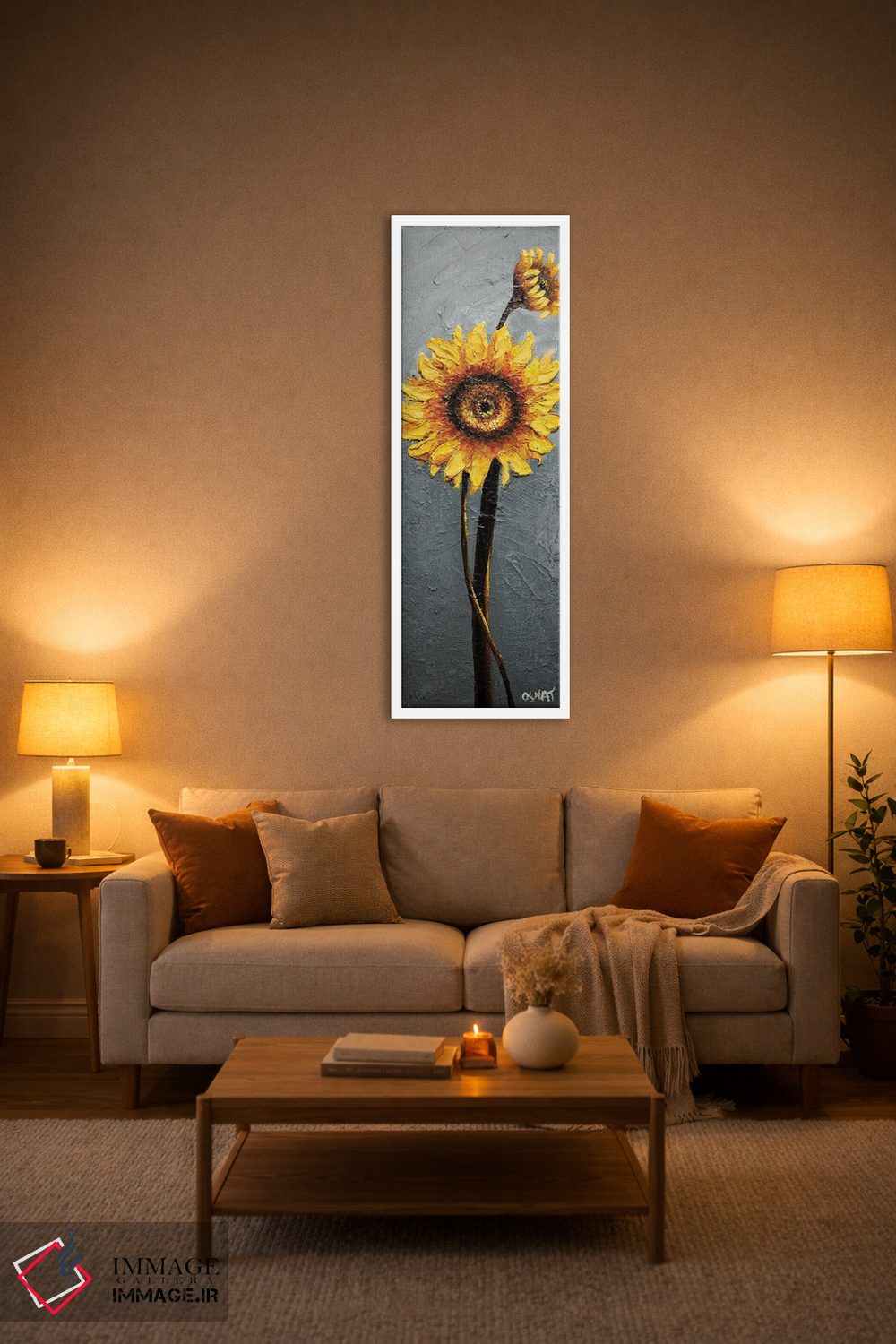 تابلو دکوراتیو گل های آفتابگردان اثر اوسنات تزدک - D1W
