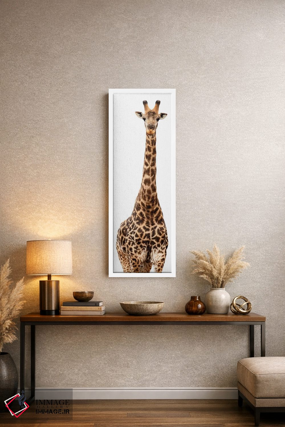 تابلو دکوراتیو زرافه نسخه سفید III اثر فیلیپ هوگونار - D1W