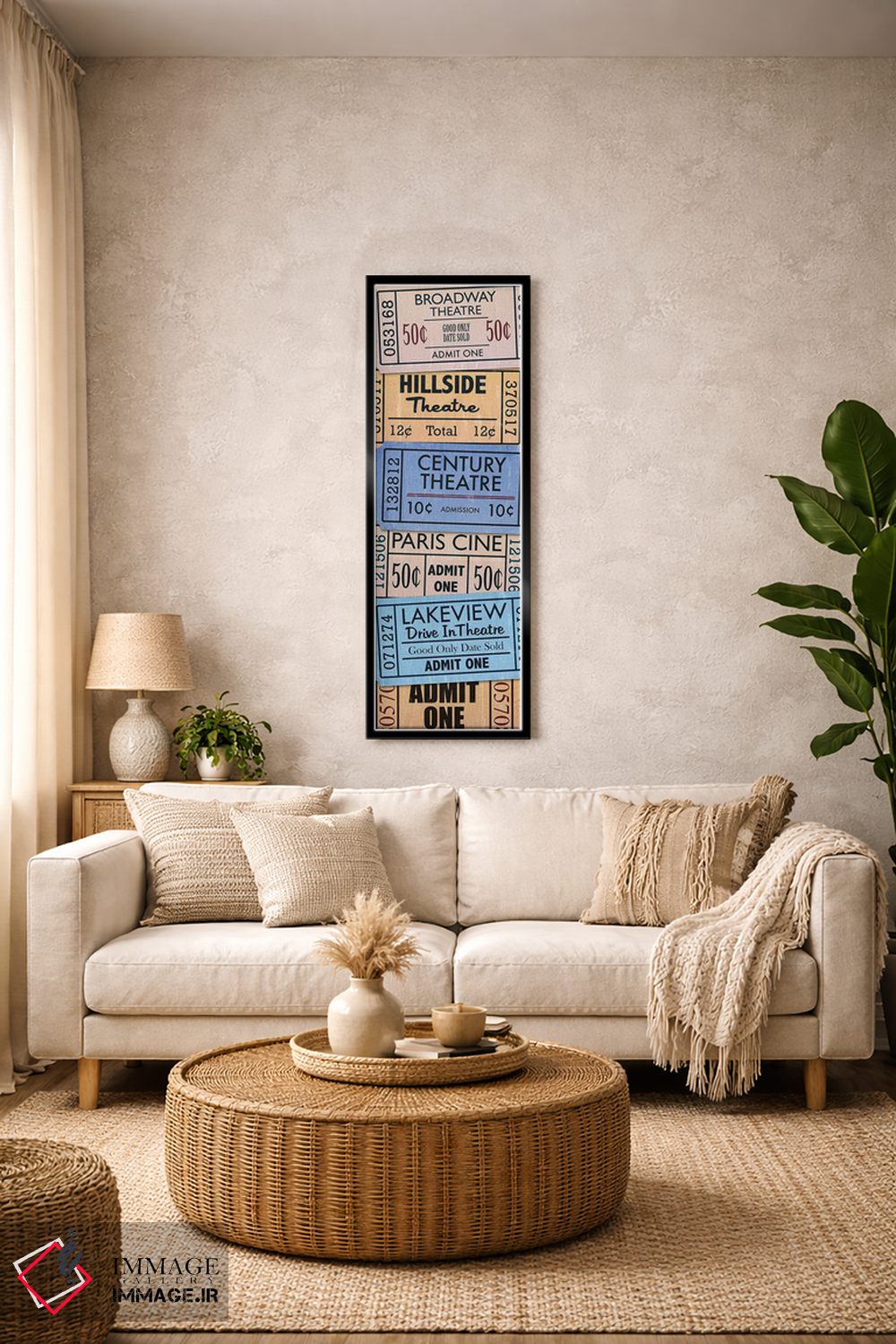 تابلو دکوراتیو بلیط های تئاتر شب فیلم اثر پیدیکس - D2B