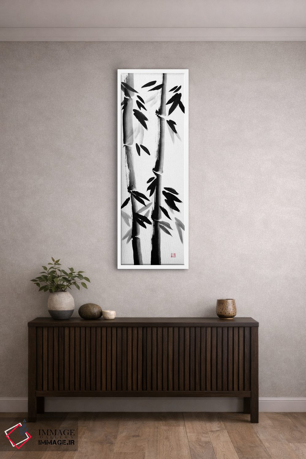 تابلو دکوراتیو بامبوها روی بوم نقاشی اثر پشان - D3W