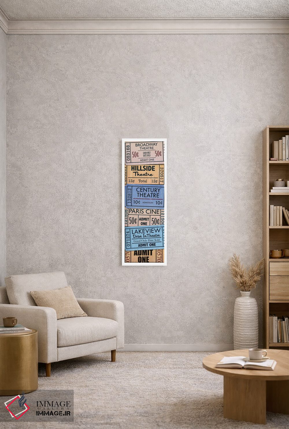تابلو دکوراتیو بلیط های تئاتر شب فیلم اثر پیدیکس - D3W
