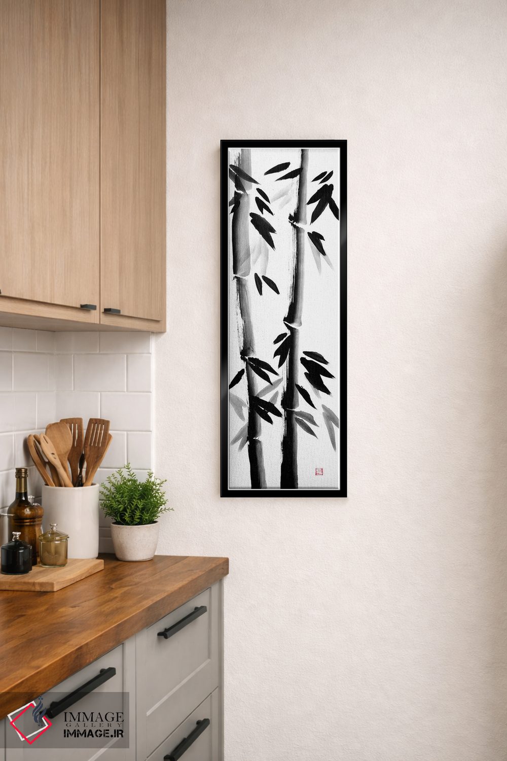 تابلو دکوراتیو بامبوها روی بوم نقاشی اثر پشان - D5B