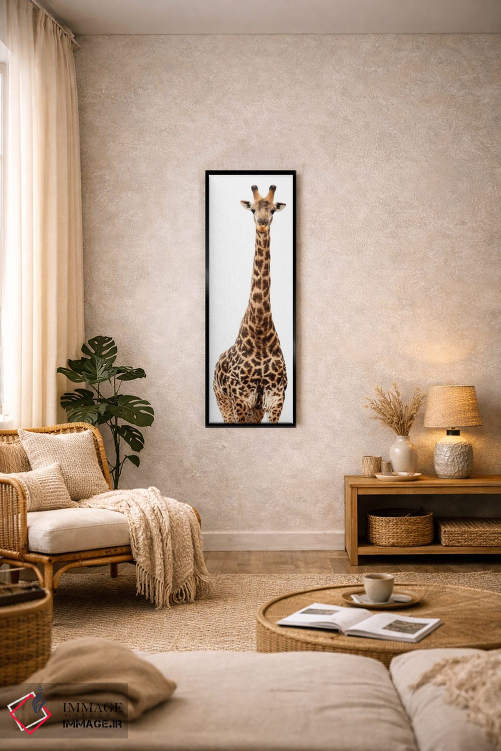 تابلو دکوراتیو زرافه نسخه سفید III اثر فیلیپ هوگونار - D5B