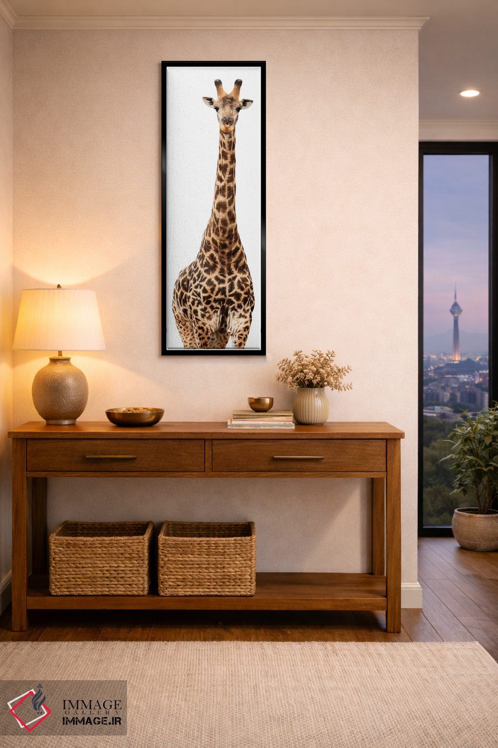 تابلو دکوراتیو زرافه نسخه سفید III اثر فیلیپ هوگونار - D4B