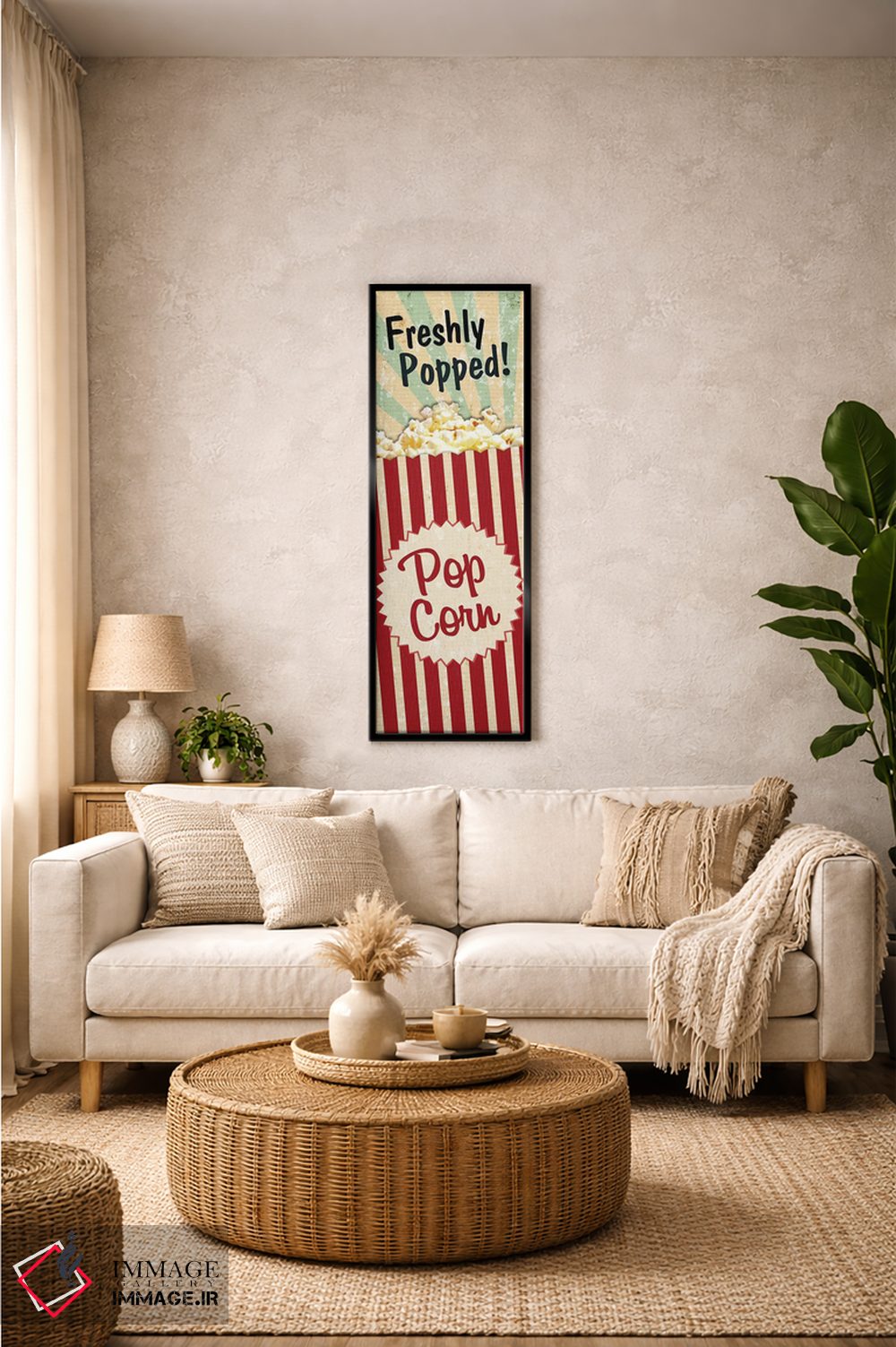 تابلو دکوراتیو شب فیلم با پاپ کورن تازه اثر پیدیکس - D1B