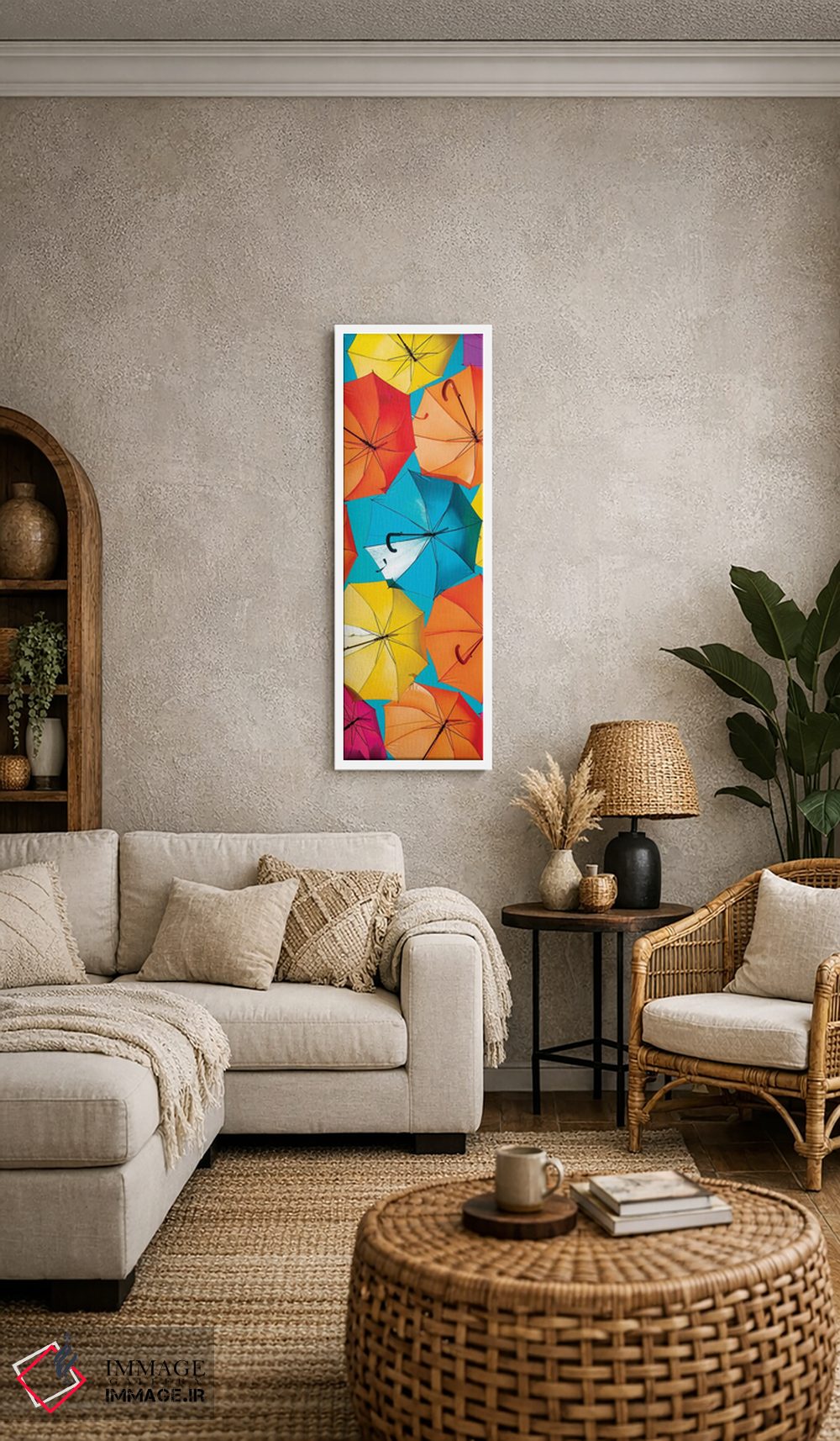 تابلو دکوراتیو "چترهای رنگی" اثر فیلیپ هوگونار - D6W