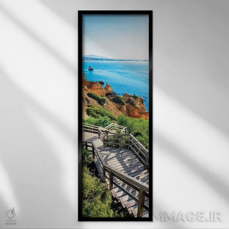 تابلو دکوراتیو "پله ها به سمت ساحل کامیلو" اثر فیلیپ هوگونار - نمای قابدار مشکی