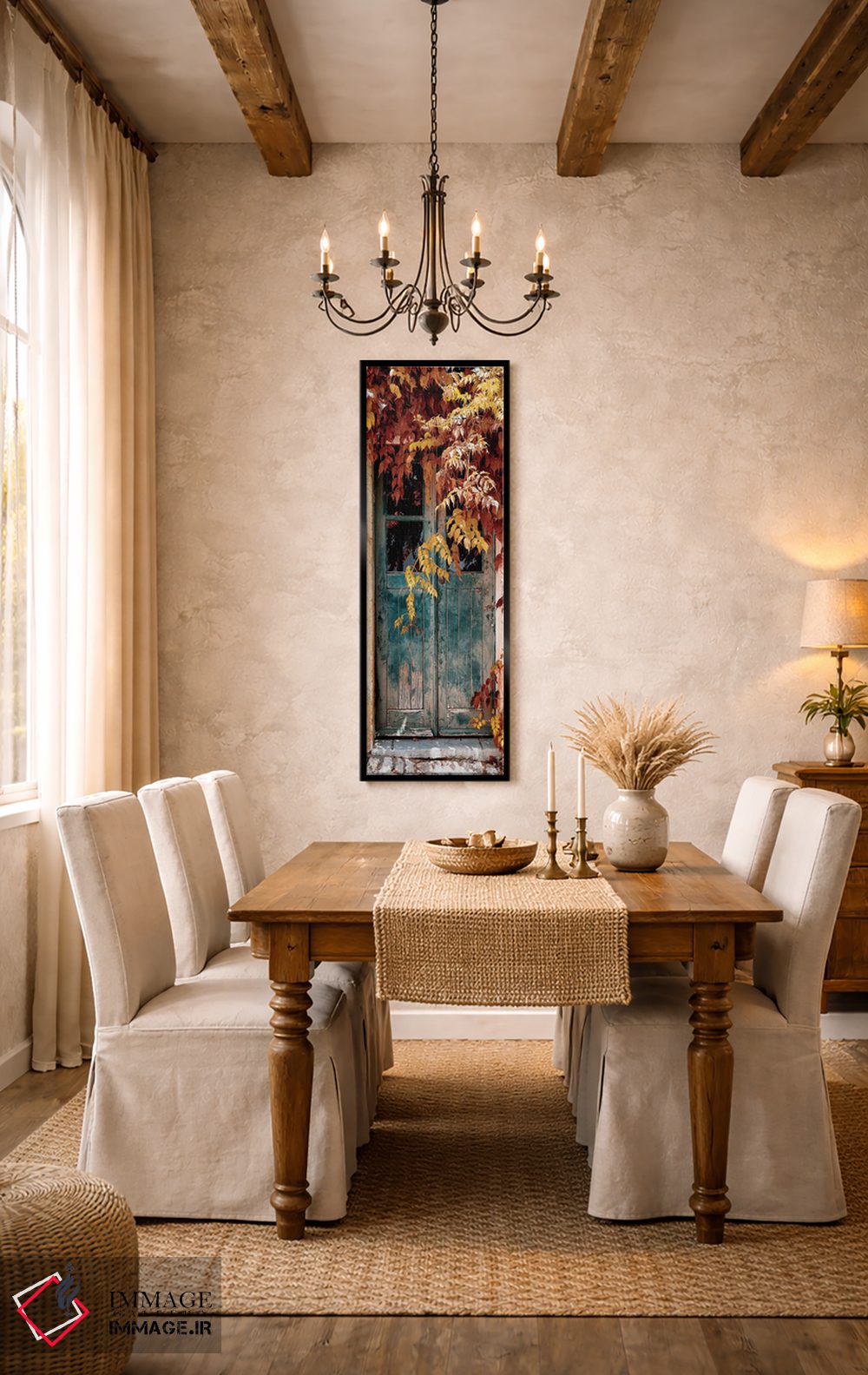 تابلو دکوراتیو "در قدیمی با رنگ های پاییزی" اثر فیلیپ هوگونار - D5B