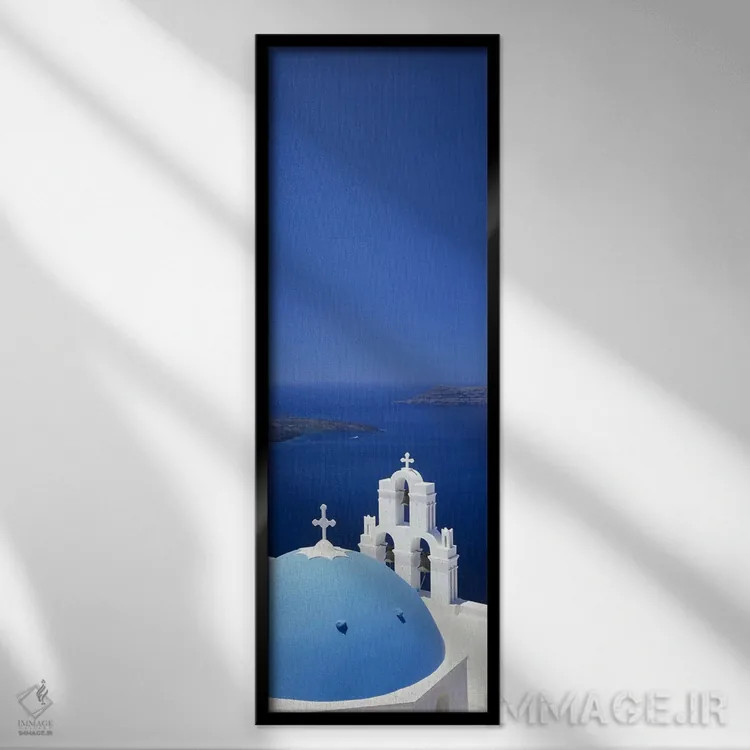 تابلو دکوراتیو Firostefani, Santorini, Cyclades Islands, Greece" - "نم… اثر پانورامیک ایمجز - نمای قابدار مشکی