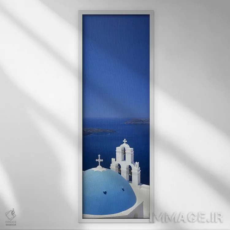 تابلو دکوراتیو Firostefani, Santorini, Cyclades Islands, Greece" - "نم… اثر پانورامیک ایمجز - نمای قابدار سفید