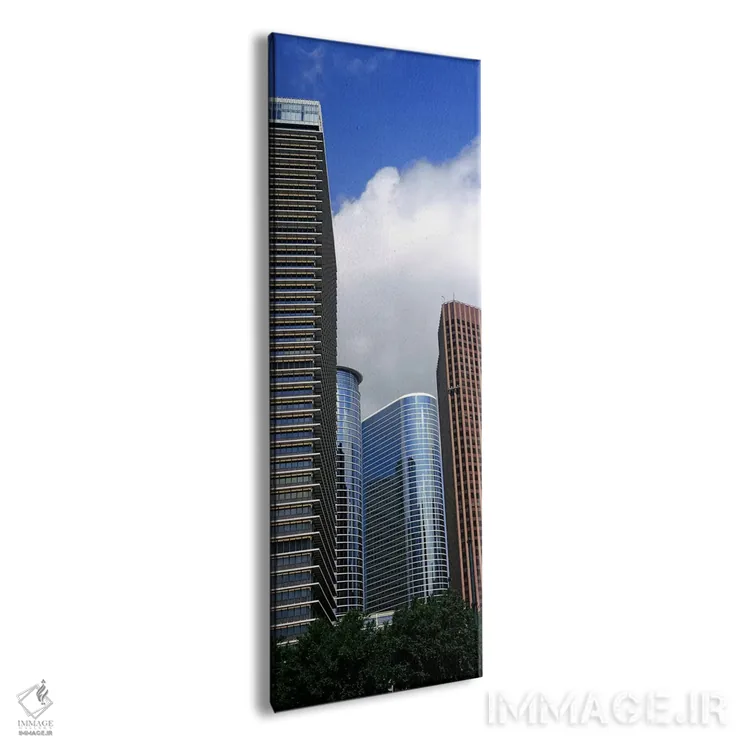 تابلو دکوراتیو نمای پایین از ساختمان ها در یک شهر، برج وج، ساختمان اکس… اثر پانورامیک ایمجز - نمای پرسپکتیو محصول