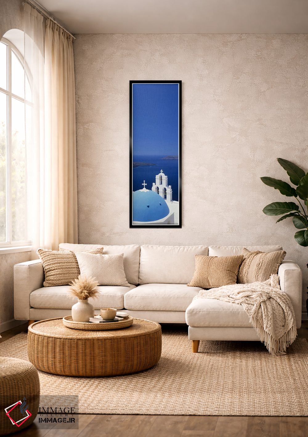تابلو دکوراتیو Firostefani, Santorini, Cyclades Islands, Greece" - "نم… اثر پانورامیک ایمجز - D3B