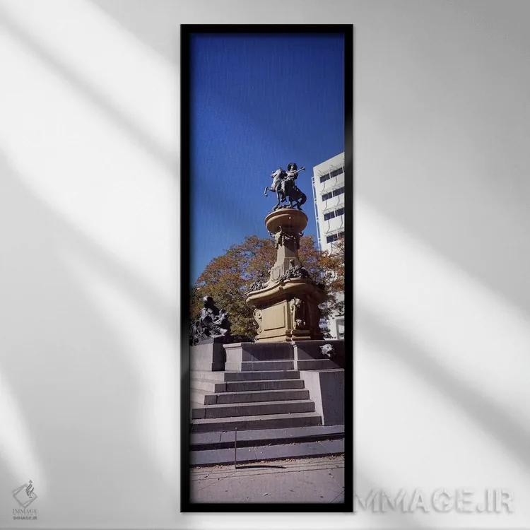 تابلو دکوراتیو مجسمه کیت کارسون، یادبود پیشگامان، دنور، کلرادو، ایالات… اثر پانورامیک ایمجز - نمای قابدار مشکی