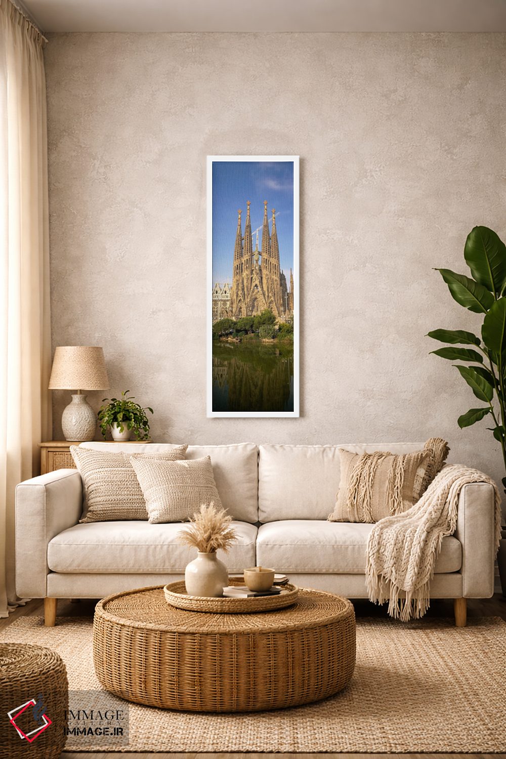 تابلو دکوراتیو Sagrada Familia, Barcelona, Spain" - "نمای پایین از یک… اثر پانورامیک ایمجز - D1W