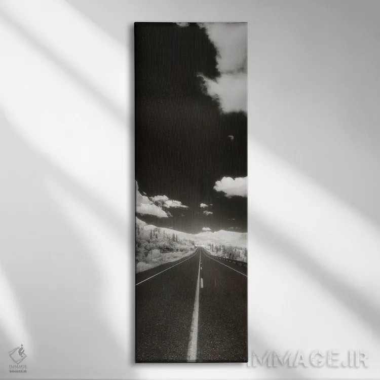 تابلو دکوراتیو Alaska Highway, Alaska, USA" - "جاده ای طولانی پیش رو… اثر پانورامیک ایمجز - نمای روبهرو روی دیوار