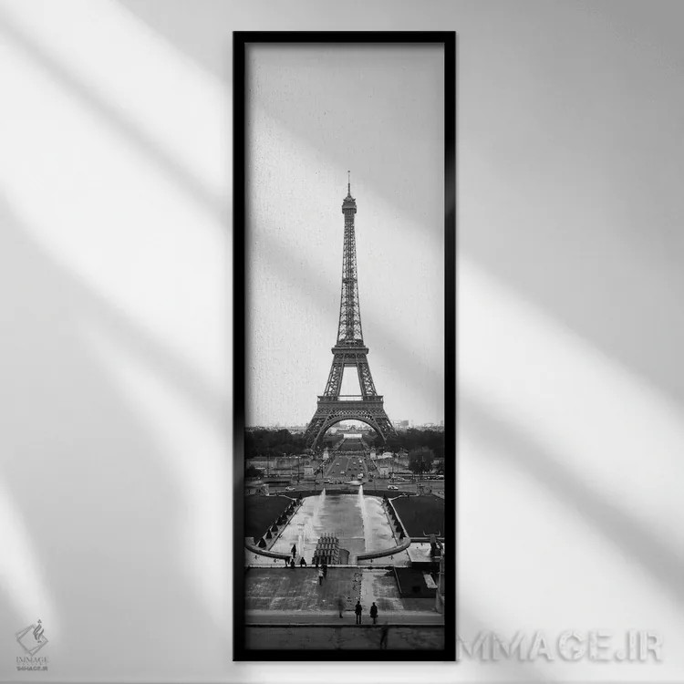 تابلو دکوراتیو Pont d'Iena & Eiffel Tower In B&W, Paris, Ile-De-France… اثر پانورامیک ایمجز - نمای قابدار مشکی