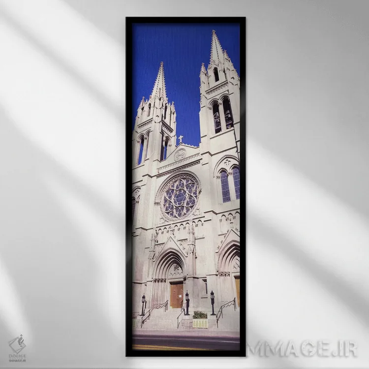 تابلو دکوراتیو نمای ساختمان کلیسای جامع باسیلیکای تصرف نشده، دنور، کلر… اثر پانورامیک ایمجز - نمای قابدار مشکی