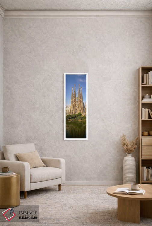 تابلو دکوراتیو Sagrada Familia, Barcelona, Spain" - "نمای پایین از یک… اثر پانورامیک ایمجز - D4W