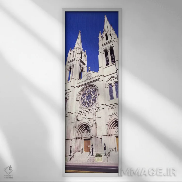 تابلو دکوراتیو نمای ساختمان کلیسای جامع باسیلیکای تصرف نشده، دنور، کلر… اثر پانورامیک ایمجز - نمای قابدار سفید